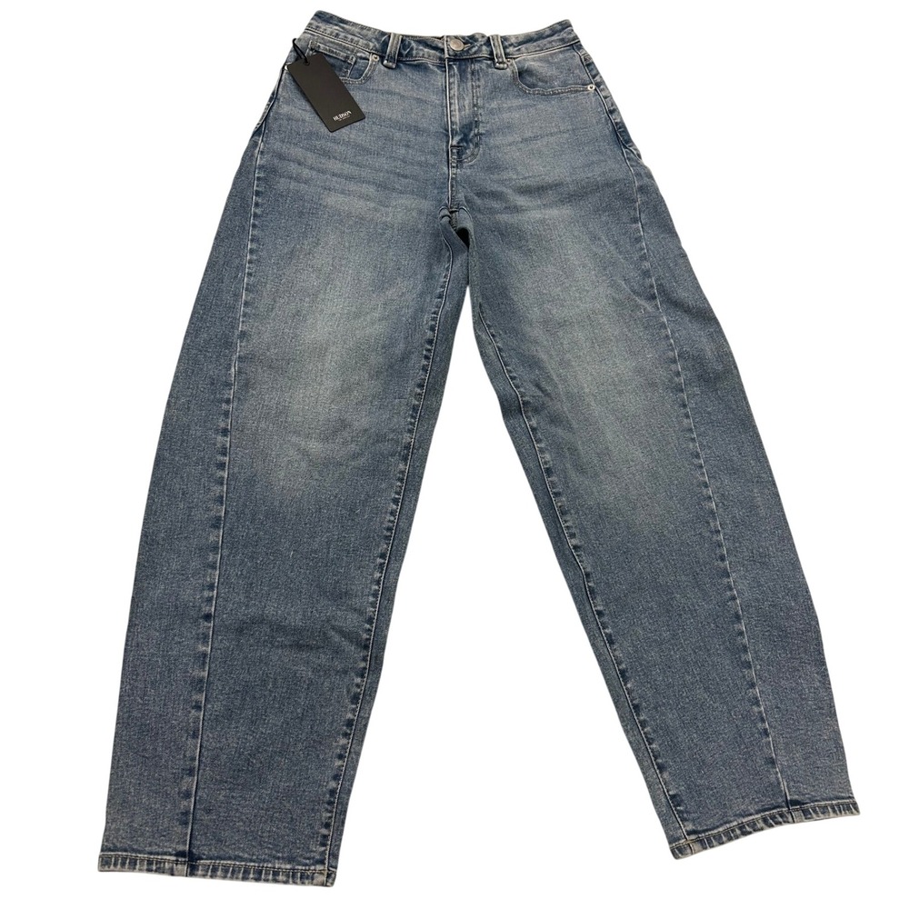 Hudson Los Angeles High Rise Barrel Leg Jeans Icy Blue Size 2 26 1974365